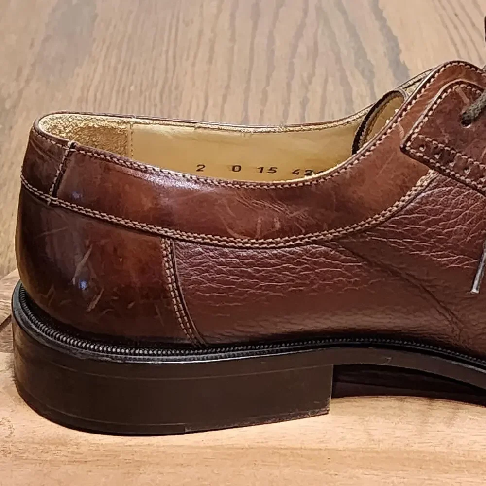 Johnston & Murphy Cellini Shoes Mens Size 10.5 M Brown Leather Cap Toe Italy